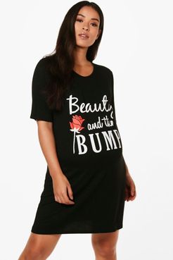Maternity Beauty And The Bump Nightgown - Black - 4