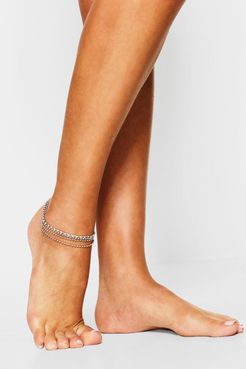 Diamante Anklet - Grey - One Size
