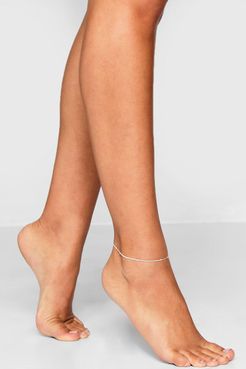 Simple Chain Anklet - Grey - One Size