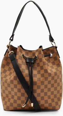 Flannel Duffle Day Bag - Brown - One Size