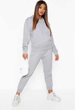 Basic Solid Oversized Hoodie - Grey - S/M