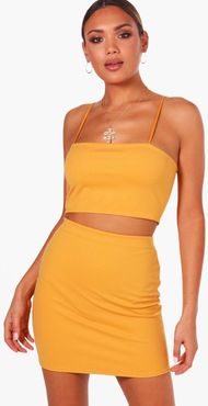 Strappy Crop And Mini Skirt Two-Piece Set - Orange - 2