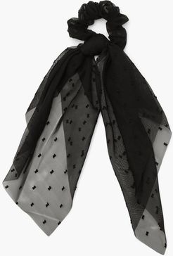 Dobby Scarf Style Scrunchie - Black - One Size