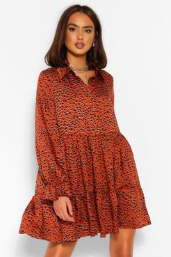 Button Down Smock Dress - Orange - 4