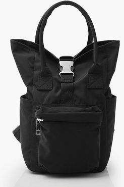 Mini Back Pack With Buckle Detail - Black - One Size