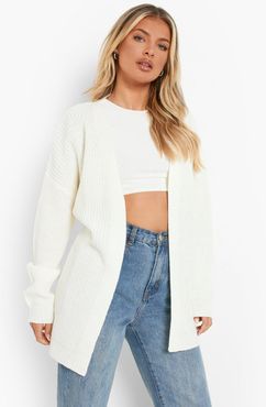 Oversize Belted Cardigan - White - S/M