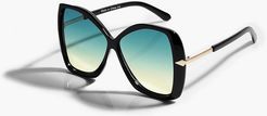 Oversized Tinted Lens Sunglasses - Black - One Size