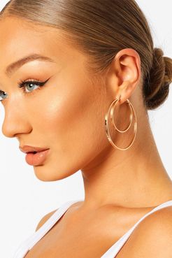 Double Hoop Earrings - Metallics - One Size