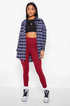 Basic High Waist Leggings - Red - 2