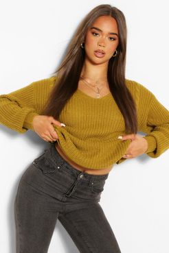 Cable Knit Oversized Sweater - Green - S