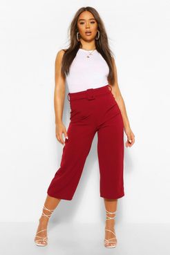 Self Belt Culottes - Red - 4