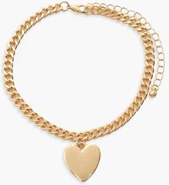 Heart Charm Anklet - Metallics - One Size