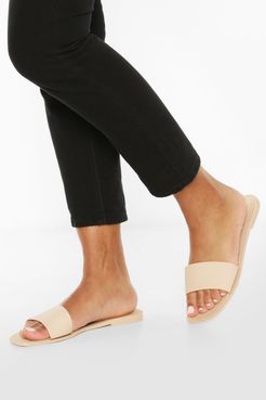 Jelly Square Toe Slides - Beige - 5