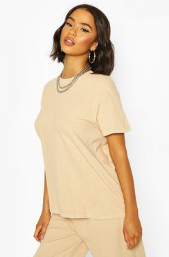 Washed Oversized Tshirt - Beige - S