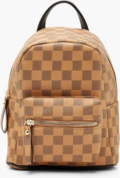 All Over Flannel Mini Rucksack - Brown - One Size