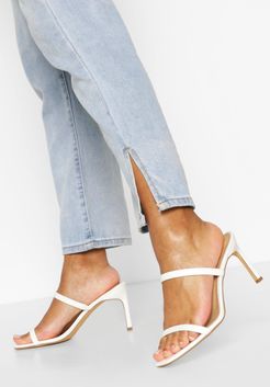 Wide Width Double Strap Mules - White - 5