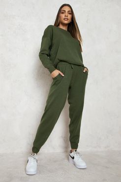 Black Knitted Sweater & Jogger Two-Piece - Green - S