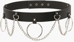 Ring & Chain Detail Waist Belt - Black - One Size