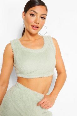 Cosy Knit Lounge Tank Top - Green - S