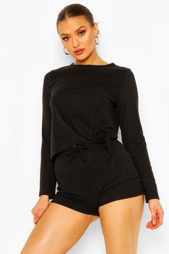 Mix & Match Super Soft Tie Lounge Top - Black - 6