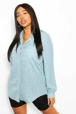 Plus Smudge Print Utility Shirt - Blue - 14