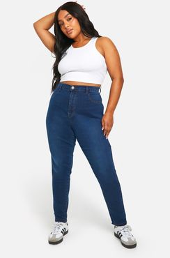 Plus Butt Shaper High Rise Stretch Skinny Jean - Blue - 12