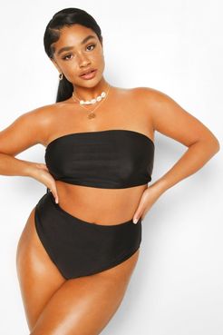 Plus Bandeau Bikini Top - Black - 18