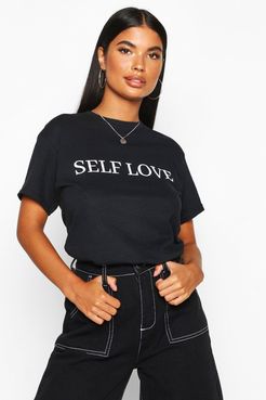 Petite 'Self Love' Graphic T-Shirt - Black - S