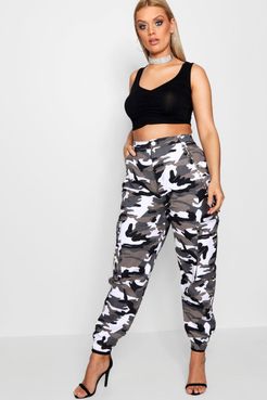 Plus Camo Cargo Jean - Grey - 12