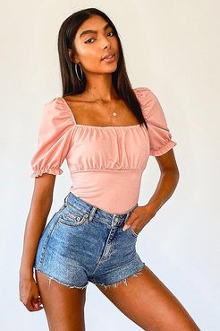Tall Ruched Bust Puff Sleeve Top - Pink - 2