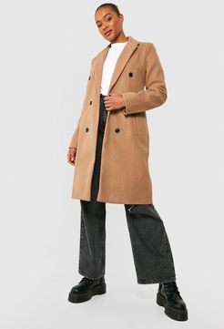 Tall Double Breasted Coat - Beige - 2