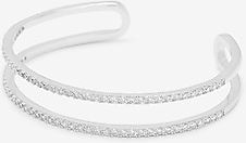 Cubic Zirconia Stone Cuff Bracelet Women's Silver