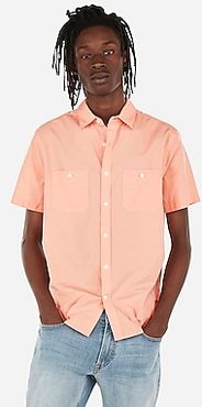 Slim Short Sleeve Shirt Orange Men's XS