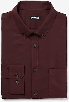 Slim Solid Wrinkle-Resistant Performance Dress Shirt Purple Men's XS