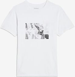 White Photo Graphic Pocket T-Shirt