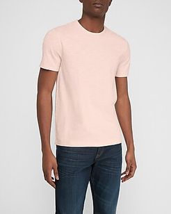 Textured Crew Neck T-Shirt Pink Men's XS