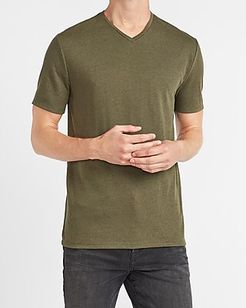 Solid Moisture-Wicking V-Neck T-Shirt Green Men's XS