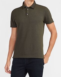 Solid Moisture-Wicking Luxe Pique Polo Green Men's XS