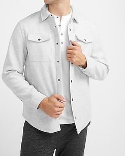 Solid Knit Shirt Jacket