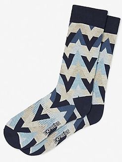 Geometric Print Dress Socks