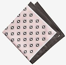 Diamond Print Pocket Square Men's Pink