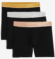 3 Pack Metallic Waistband Boxer Briefs