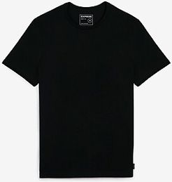 Slim Solid Moisture-Wicking Crew Neck T-Shirt Black Men's XS