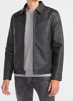 Black Faux Leather Reversible Jacket