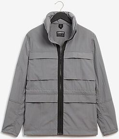 Gray Nylon Water-Resistant Zip-Out Hood Jacket