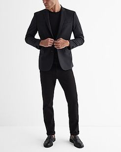 Extra Slim Solid Black Modern Tech Suit Jacket