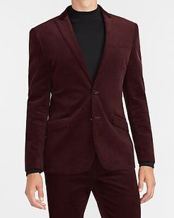 Extra Slim Solid Burgundy Corduroy Suit Jacket