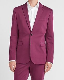 Extra Slim Magenta Solid Performance Cotton Suit Jacket