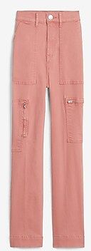 Super High Waisted Pink Straight Cropped Utility Pant Women's Rose