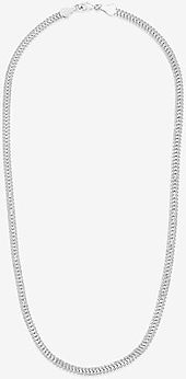 Sterling Forever Flat Link Chain Necklace Women's Silver